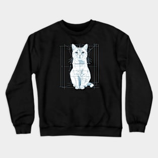 Puuurfect Blueprint: Decoding Nature's Cat-tastic Design Crewneck Sweatshirt